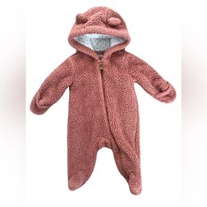 Carter's Pink Sherpa Footie Bunting Suit for Winter